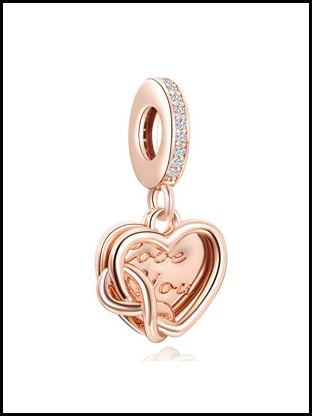 925 Sterling Silver Charm Bead for Bracelets Necklaces, Moon Heart Gifts for
